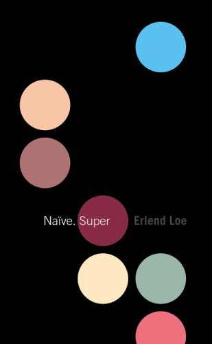 Book cover with colorful circles on a black background and text Naive. Super.