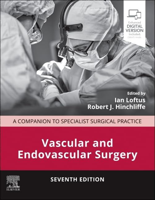 Book cover: surgeons operating, title "Vascular and Endovascular Surgery", seventh edition.