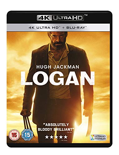 Logan Blu-ray cover featuring Hugh Jackman as Wolverine with claws extended.