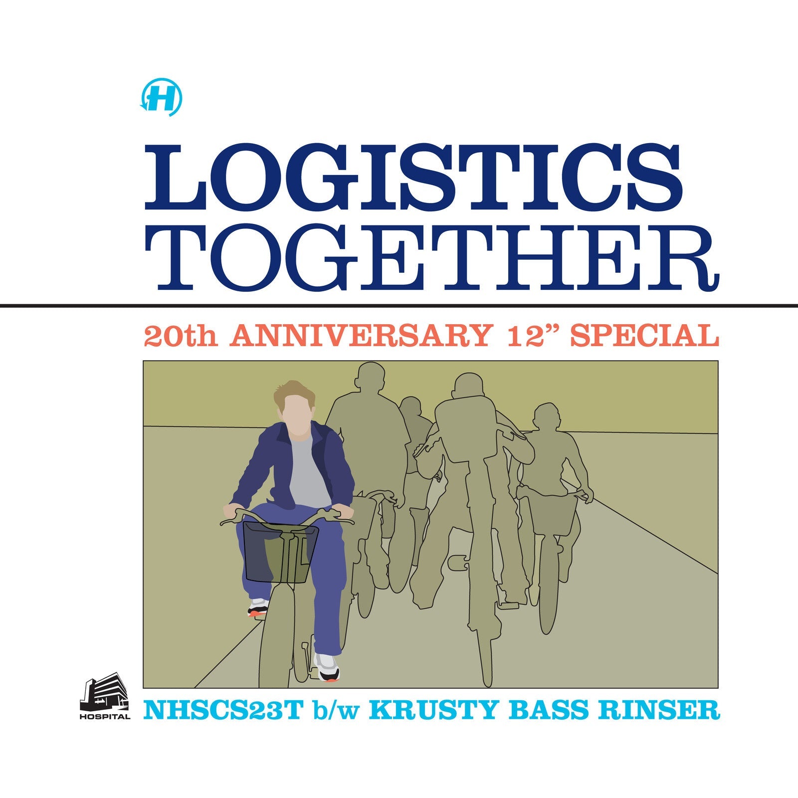 Album cover featuring Logistics Together text and an illustration of people riding bicycles.