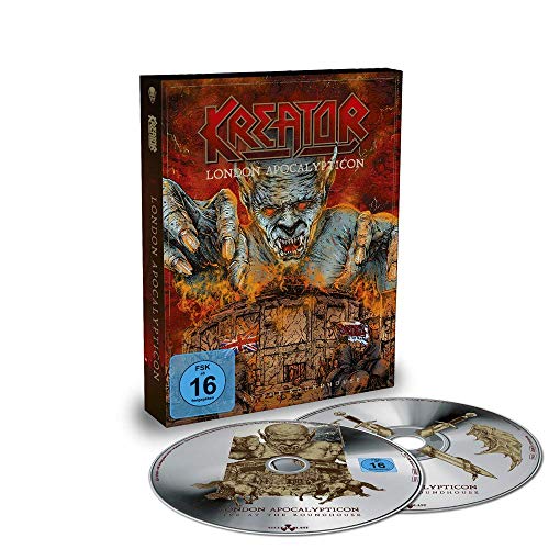 Blu-ray case for Kreator's "London Apocalypticon" live album, with monster artwork.