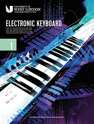 London College of Music keyboard handbook cover with blue and white keys.