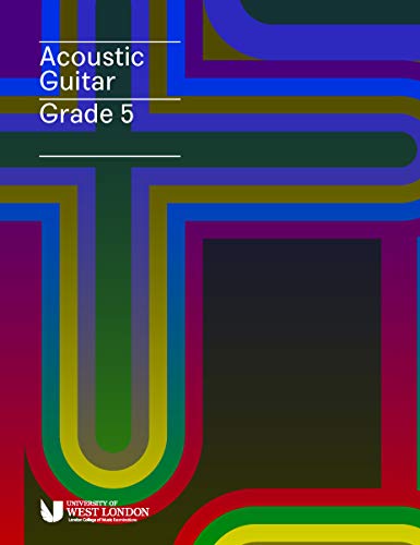 London College of Music Acoustic Guitar Handbook, Grade 5, colorful cover.