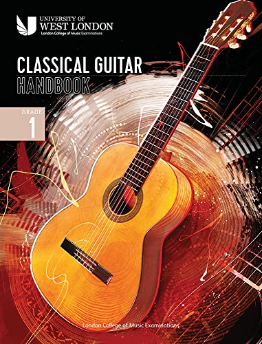 Classical guitar handbook cover for Grade 1, London College of Music.