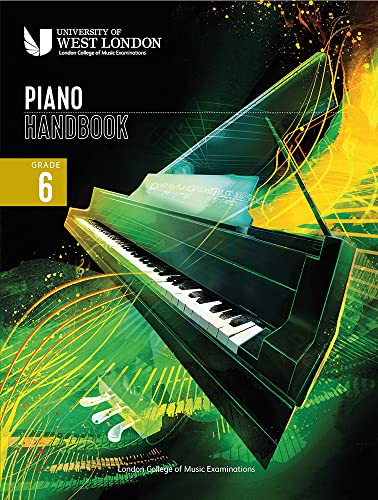 Piano handbook cover, Grade 6, with a grand piano illustration.