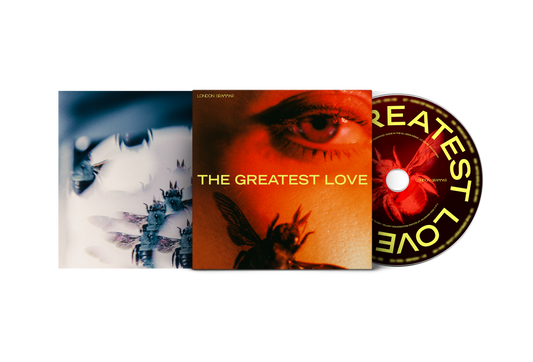 London Grammar album "The Greatest Love" CD case and disc with eye and insects.