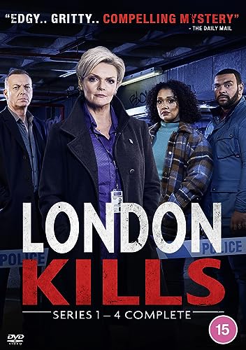 DVD cover for "London Kills" featuring four detectives in a city scene.