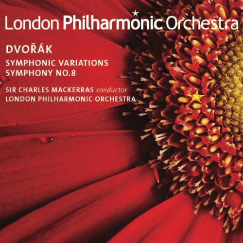 CD cover for Dvorak symphony, featuring a close-up of a red dahlia.