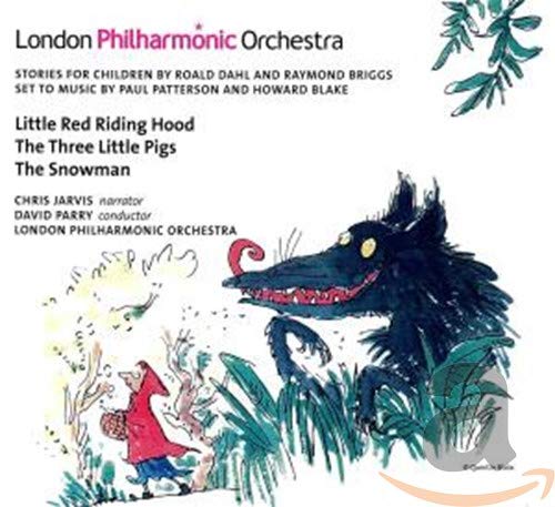 CD cover featuring Little Red Riding Hood and a wolf, with orchestral text details.