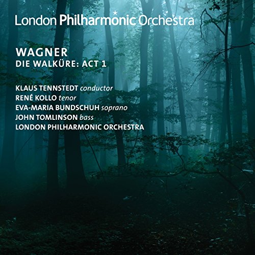 CD cover featuring a misty blue forest with text for Wagner's Die Walküre.