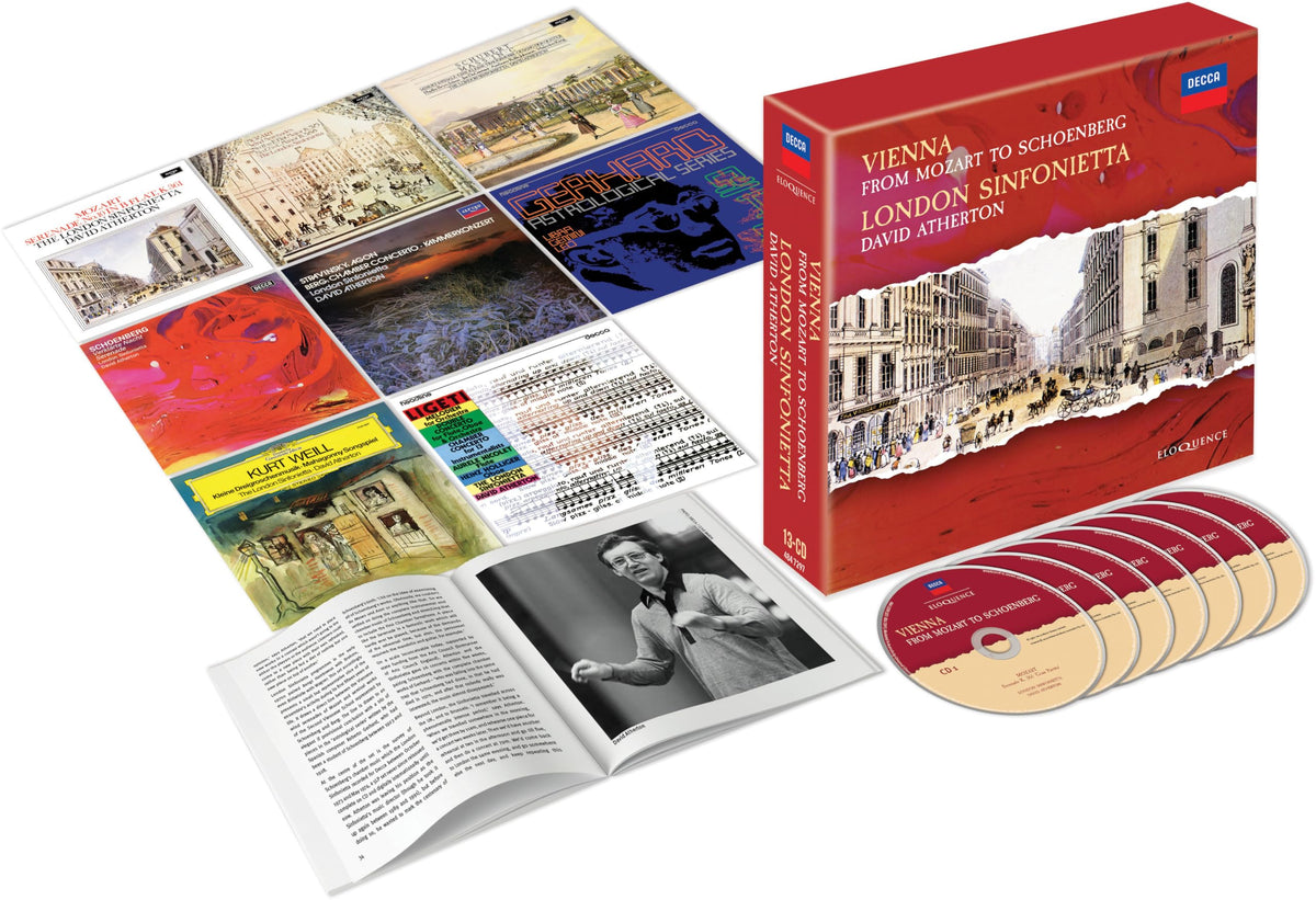 CD box set with booklet and discs, featuring classical music imagery.