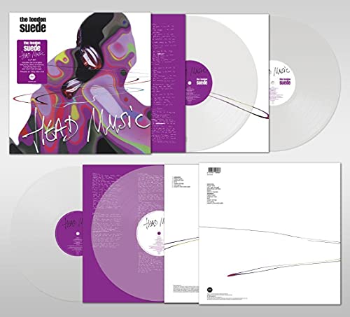 London Suede “Head Music” clear vinyl record with album artwork and inserts.