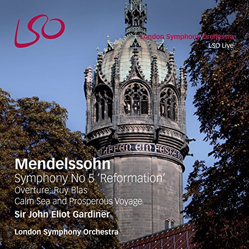 CD cover featuring a gothic church tower and text: Mendelssohn Symphony No. 5.