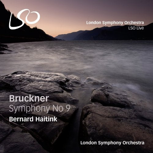CD cover: mountain lake scene, text “Bruckner Symphony No 9”, LSO logo.