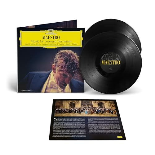 “Maestro” vinyl record with Bradley Cooper on the cover and orchestra photo insert.