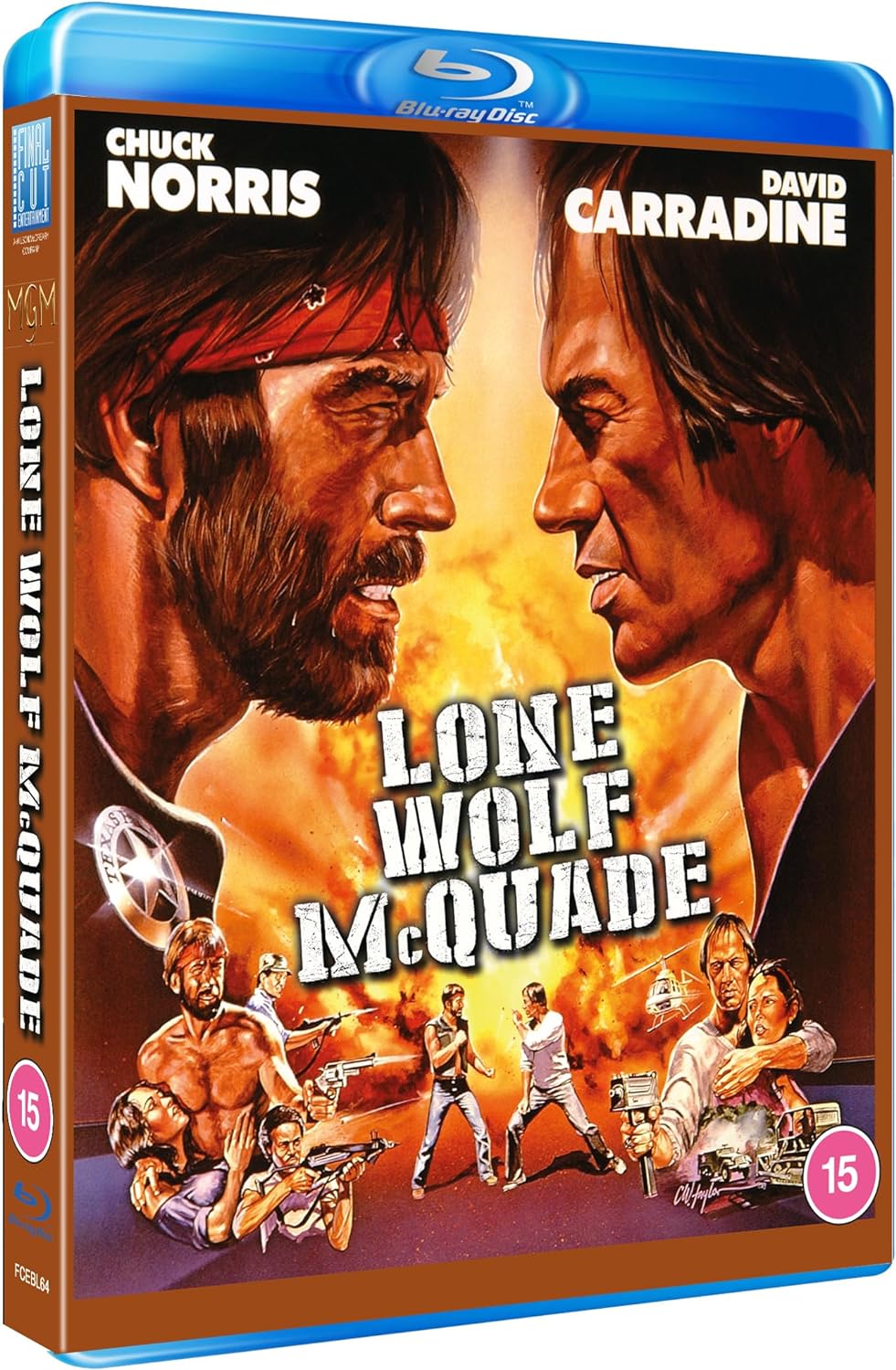 Blu-ray cover for "Lone Wolf McQuade" featuring Chuck Norris and David Carradine.