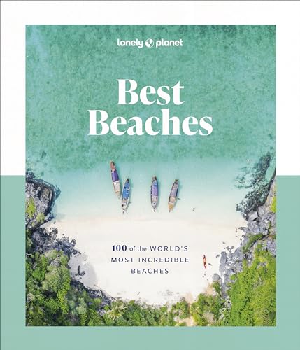 Book cover showing an aerial view of turquoise water, sandy beach, and small boats.