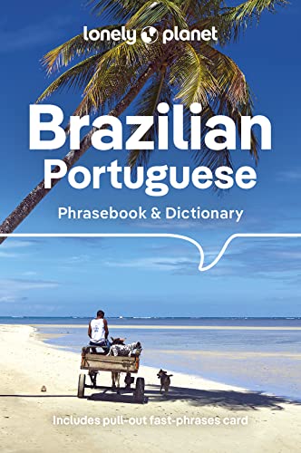 Lonely Planet Brazilian Portuguese Phrasebook & Dictionary cover with beach scene.