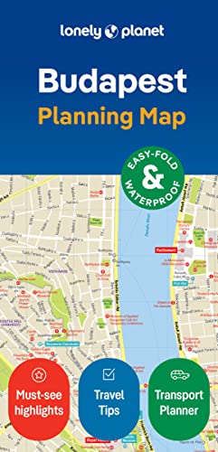 Lonely Planet Budapest city map, showing streets and the Danube River.