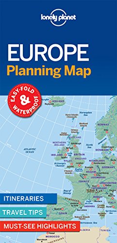 Lonely Planet Europe Planning Map showing a map of Western Europe with travel information.