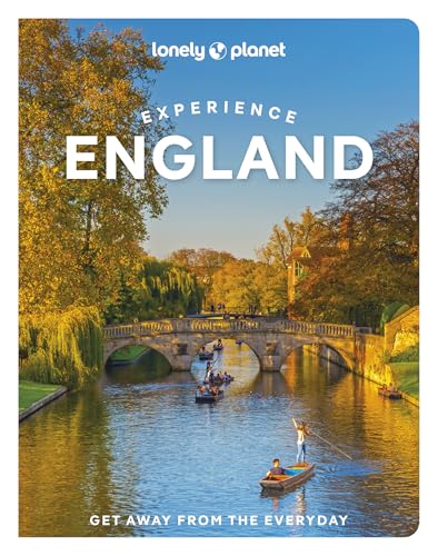 Lonely Planet travel guide “Experience England” with a Cambridge punting scene.