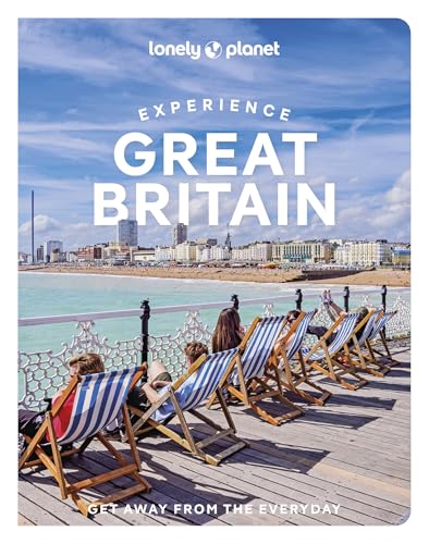 Lonely Planet guidebook cover featuring a British seaside scene with deckchairs.