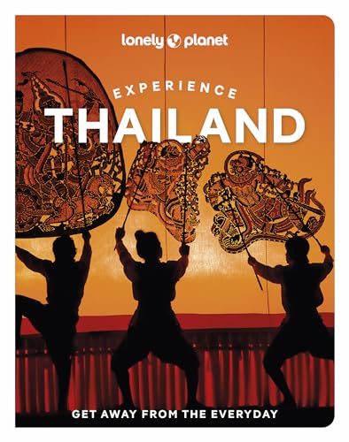 Lonely Planet “Experience Thailand” guidebook cover with traditional shadow puppets.