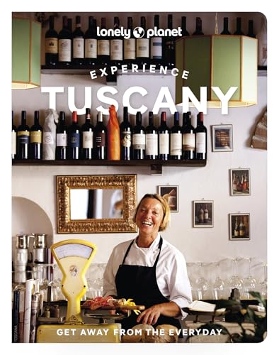 Lonely Planet guide to Tuscany featuring a woman in a shop.