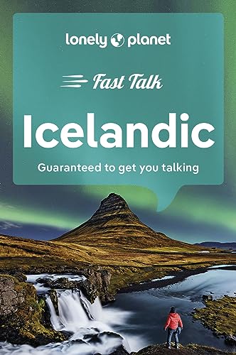 Lonely Planet Icelandic phrasebook cover with mountain and aurora borealis.