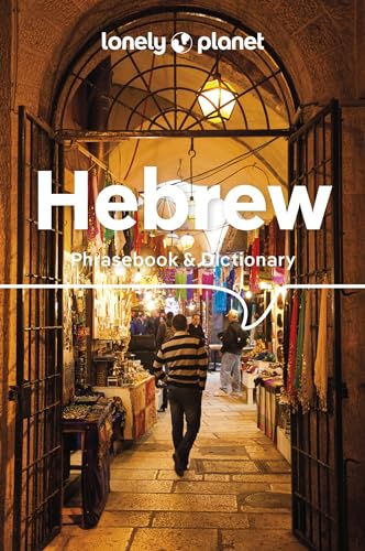 Lonely Planet Hebrew phrasebook cover with a market scene.