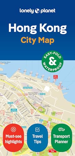 Lonely Planet Hong Kong City Map cover with map detail and icons.