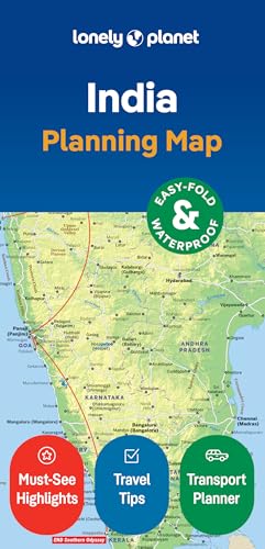 Lonely Planet India Planning Map, showing a portion of southern India.