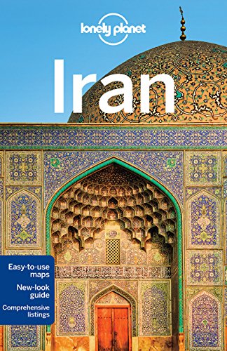 Lonely Planet Iran travel guide cover with ornate mosque architecture.