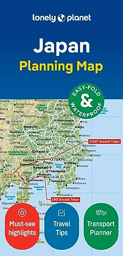 Lonely Planet Japan Planning Map showing a regional map with icons and text labels.