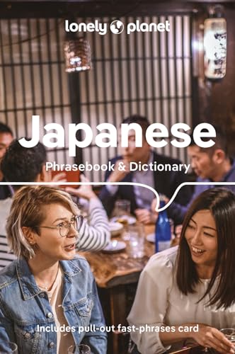 Lonely Planet Japanese Phrasebook and Dictionary cover featuring people dining in a restaurant.