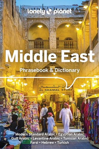 Lonely Planet Middle East phrasebook cover with a market scene.
