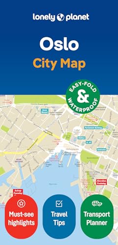 Lonely Planet Oslo City Map cover featuring a street map and three circular icons.