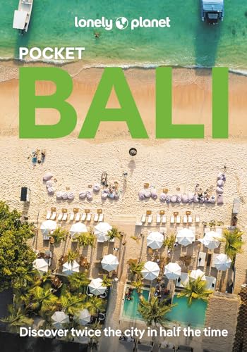 Lonely Planet Pocket Bali guidebook cover with a beach aerial view.