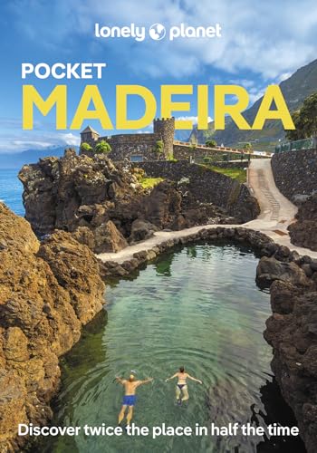 Lonely Planet Pocket Madeira travel guide cover featuring people swimming in a natural rock pool.