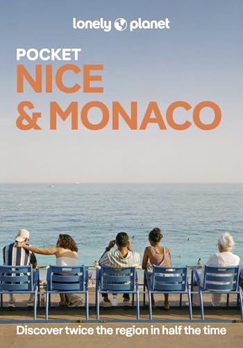 Four people sit on blue chairs facing the sea on a Lonely Planet book cover.