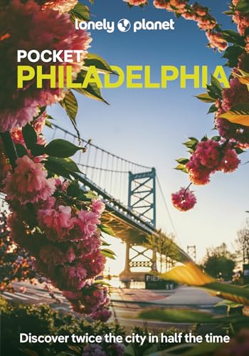 Lonely Planet Pocket Philadelphia guidebook cover with bridge and blossoms.