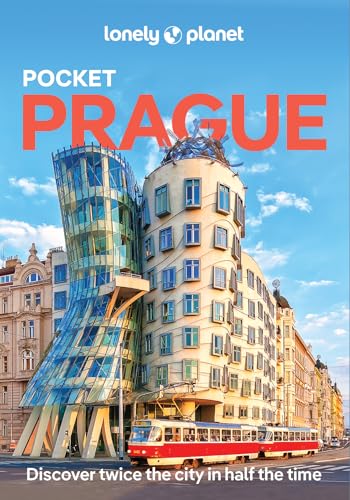 Lonely Planet Pocket Prague travel guide cover featuring the Dancing House and a tram.