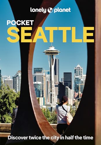 Lonely Planet Pocket Seattle guidebook featuring the Space Needle through an archway.