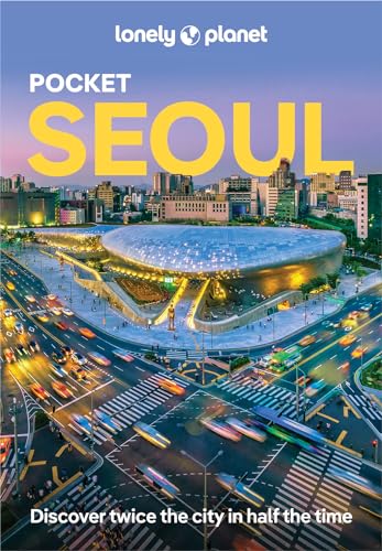 Lonely Planet Pocket Seoul travel guide cover featuring the Dongdaemun Design Plaza at dusk.