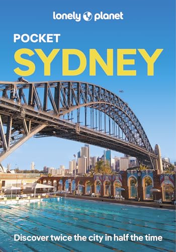 Lonely Planet Pocket Sydney guidebook cover featuring the Sydney Harbour Bridge and an outdoor pool.