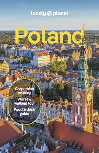 Lonely Planet Poland travel guide cover featuring an aerial view of a historic city.