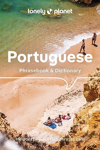 Lonely Planet Portuguese phrasebook cover with beach scene and text.