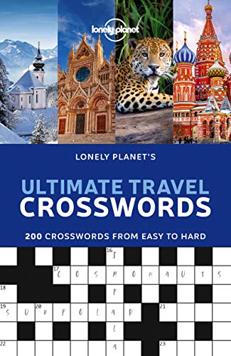 Lonely Planet’s “Ultimate Travel Crosswords” book cover with global imagery.