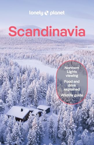 Lonely Planet Scandinavia travel guide cover featuring a snowy forest and cabin landscape.