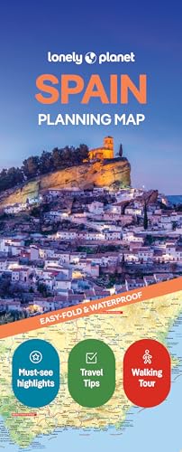 Lonely Planet Spain planning map cover featuring a Spanish hillside village and map details.